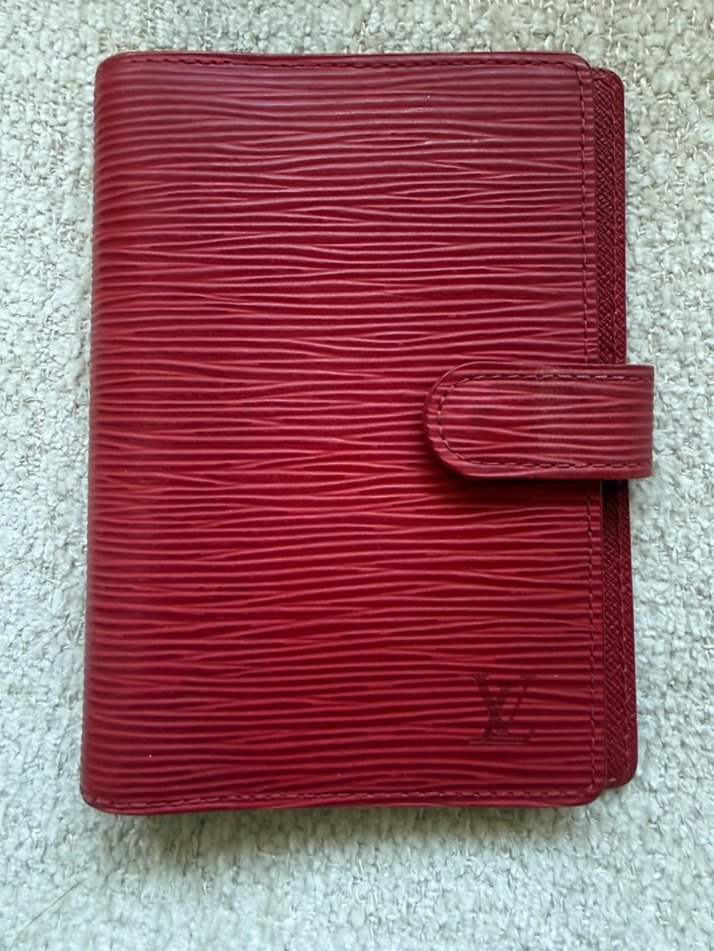 Louis Vuitton Red Epi Leather agenda  with Snap